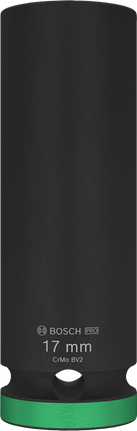 Soquete de impacto Bosch PRO de 1/2" e 17 mm de profundidade.